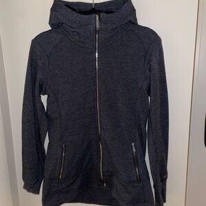 black fuzzy eddie bauer full zip jacket -size S